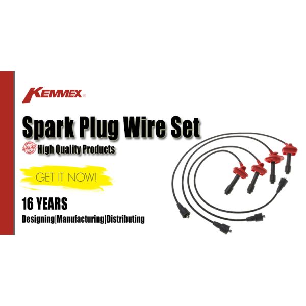 OEM Standard Size KEMMEX 69817 Spark Plug Wire Ignition Cable Set Year 2009- for Seat