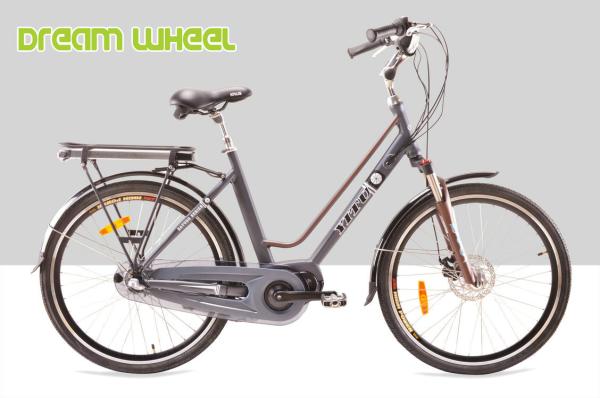 36V 250W City Mid Motor Electric Bike EN15194 25km/H Disc Brake For Front
