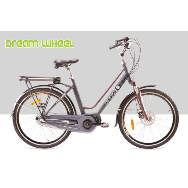 36V 250W City Mid Motor Electric Bike EN15194 25km/H Disc Brake For Front