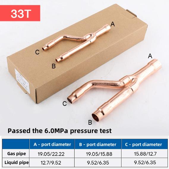 Hailiang Copper Refnet Joint for Hitachi VRF 150-400mm Branch Pipe