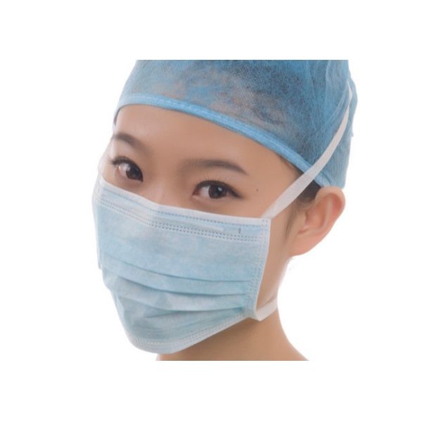 Non Irritating Disposable 3 Ply Face Mask OEM With Double Nonwoven Ties