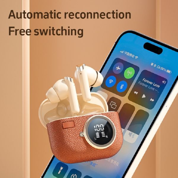 Wireless Earphones Bluetooth 5.4 ANC Earphone F10 Speaker 300mAh Case Type-C Fast Charging Brown Complexion Green