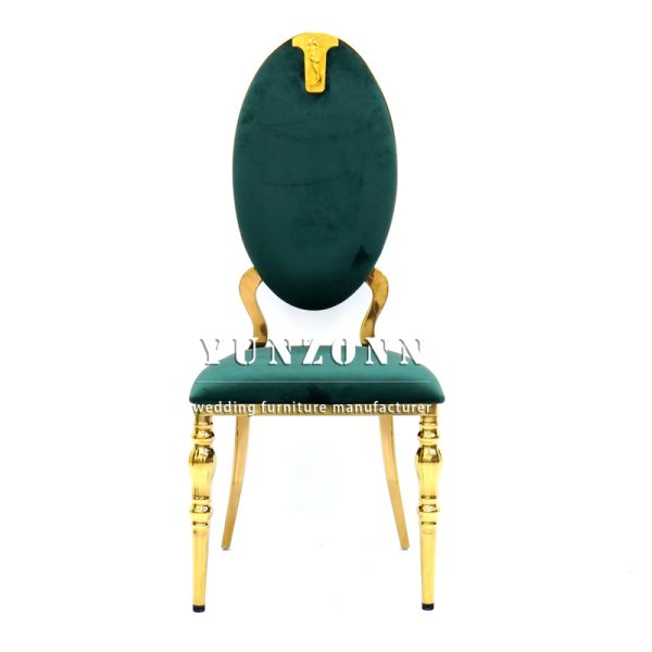 New Elegant Style Round Shape High Back Bride and Groom Couple Gold Wedding Chair for Wedding Events