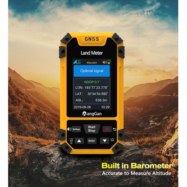Измерение зоны расстояния оборудования обзора места GPS ладони