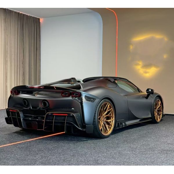 Ferrari SF90 Carbon Fiber Body SF90 KY PP Plastic Diffuser Spoiler Side Skirt Body Kit