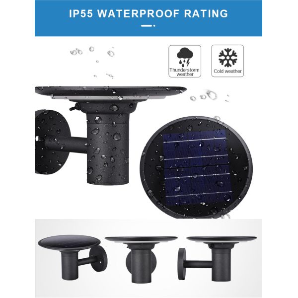 2- Waterproof Solar Led Wall Light for Outdoor Landscape -20 60C Working Temperature