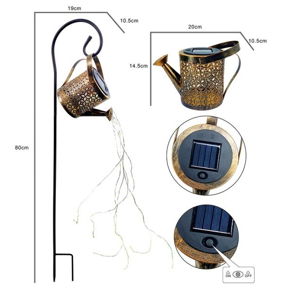 Continuous Lighting Time 8-10h Solar Kettle Light for Outdoor Decorative Lighting
