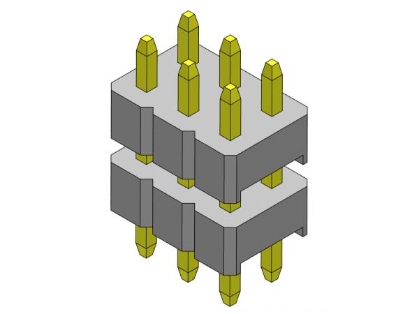 TIPO duplo do MERGULHO da pilha da fileira de Pin Header Connector 2.00mm - 2 *2 PIN To 2*40PIN