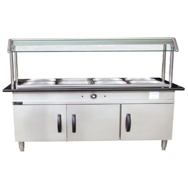 Блок сервировки еды нержавеющей стали горячий с шкафом хранения и верхней полкой 1500*700*800+550мм