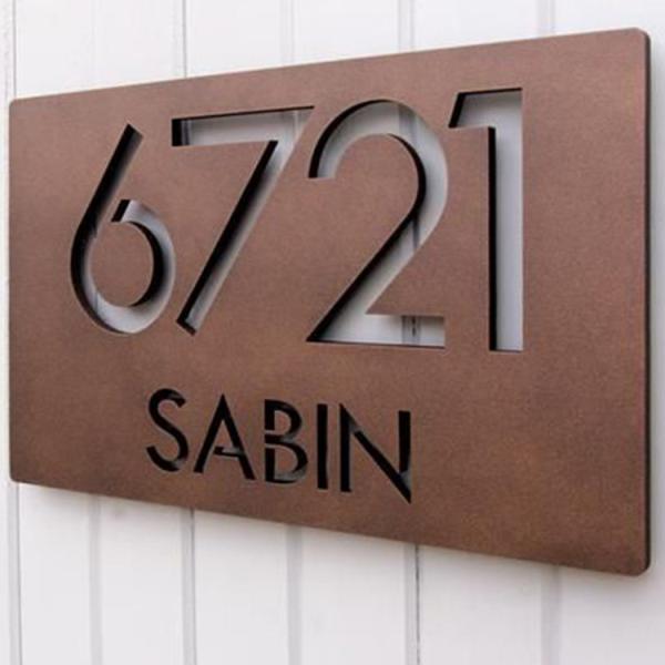 Address Stainless Steel Door Number Sign Laser Cut Garden Metal Ornaments