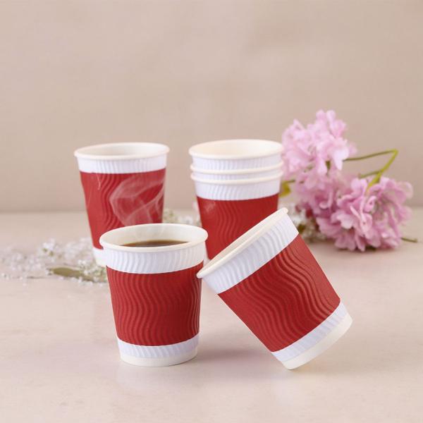 生分解性水性コーティングとカバー付きの環境に優しいカスタム使い捨てコーヒー紙コップ
