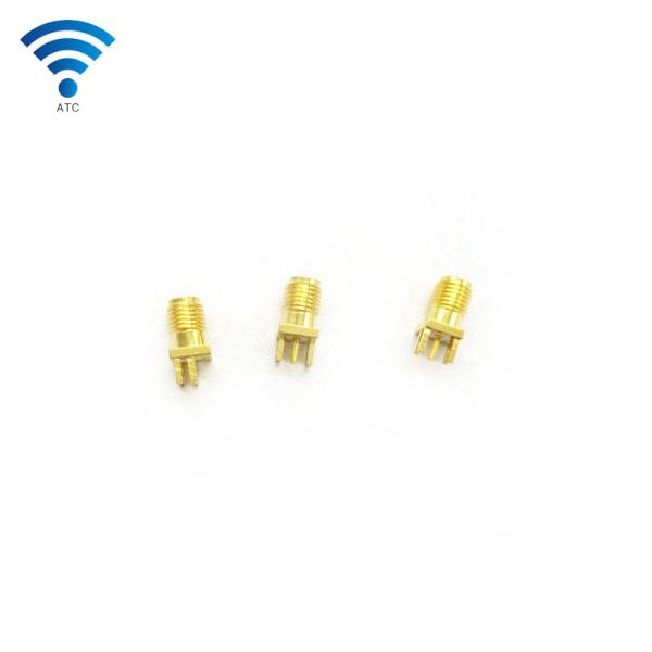 Solder Edge PCB Straight Mount Female Coax Connector , SMA Coaxial Cable Jack