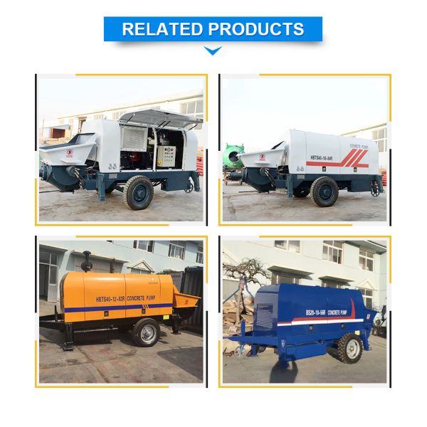 Трейлер насоса машины конкретного смесителя HBTS60 60m3/H установил