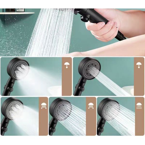 Lotus Aluminum Shower Head Nozzle Set Detachable Self cleaning