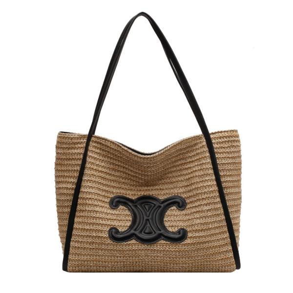 Women Small Straw Bags Summer Beach Tote Bag Handmade Woven Hobo Purse Handbag Customized New Arrival Hand Made Natural Straw Raffia Blue Striped Crochet Beach Bag Crochet Bags Custom Order