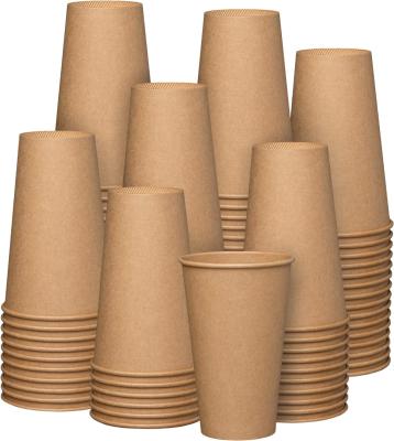 Single Wall Paper Cup Double Wall Paper Cup Ripple Wall Paper Cup Kraft Paper Hot Coffee Cups- Unbleached