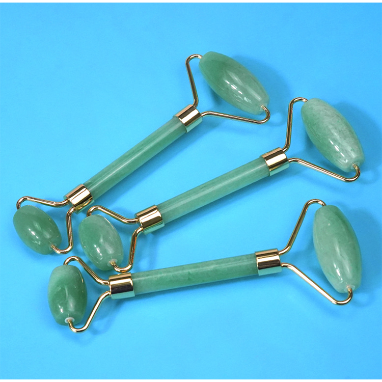 Jade Facial Roller Tools Gift Set with Custom Light Green Color and Customized Logo