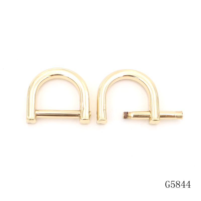 Light Gold Open D Ring 15.5mm Flat D Rings Detachable Mirror Finish