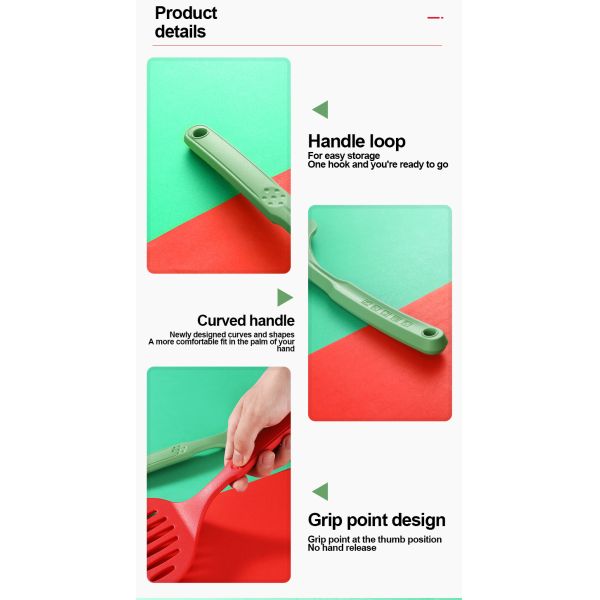 Heat Resistant Non Stick Silicone Frying Spatula With Long Handle