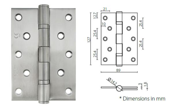 EN1634-1 Exterior Door Hinges , Flat Door Hinges HB503530 Fire Rated Timber