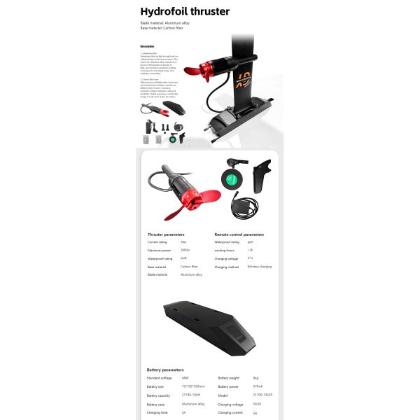 Hydrofoil IP68 Foil Assist 160kg Load Control System Foil Drive Assist