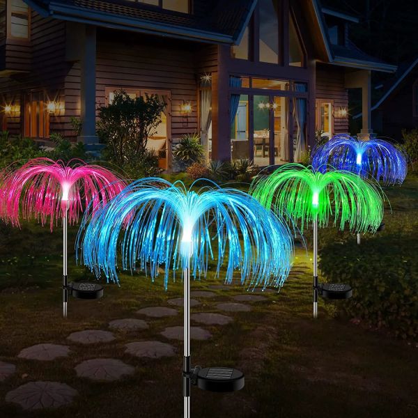Atmosphere Decorative Lights for Waterproof Villa Area LED Fiber Optic Jellyfish