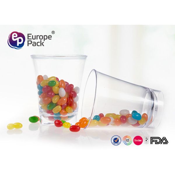 0.059 CBM Polystyrene Disposable Clear Plastic Cups With Lids