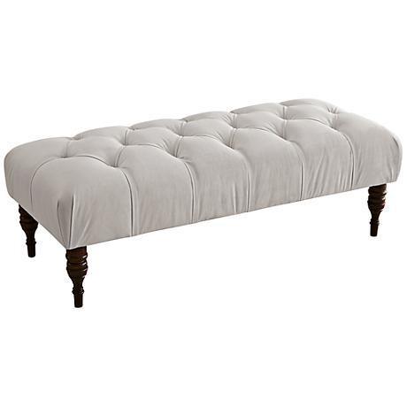 Indoor Ottoman Bench Upholstered Velvet Pink Red Green