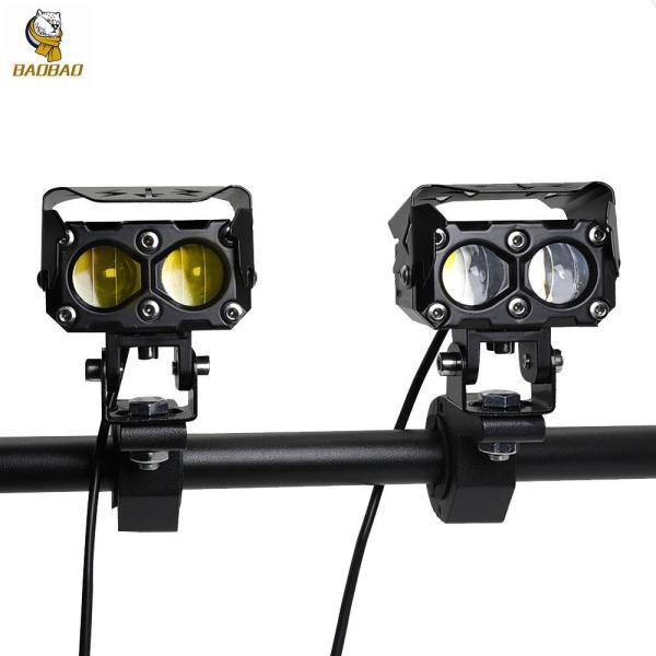 2 LED estilo desenho animado Branco Amarelo Flash LED resistente à água Luz de motocicleta