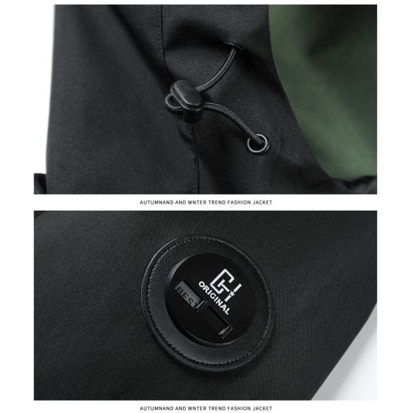 Autumn Parkas Windbreaker chaqueta de abrigo largo para hombres con tipo de procesamiento teñido