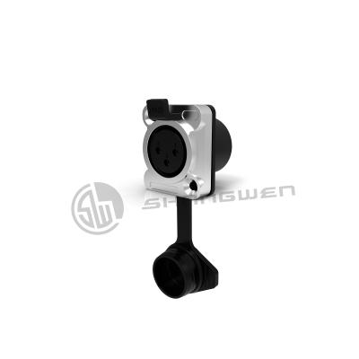 Mini XLR Conector Feminino Socket 3 Pin Connector Impermeável Exterior