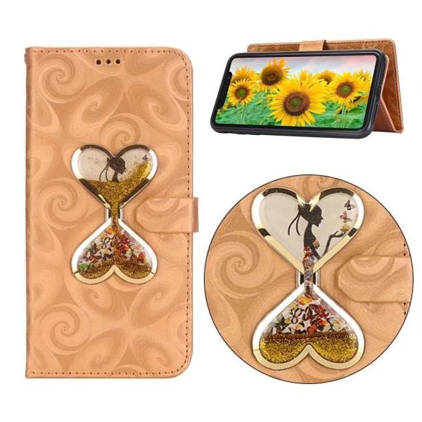 Iphone, Samsung flowing heart wallet leather case, Iphone Xs Max wallet leather case,Samsung wallet leather case