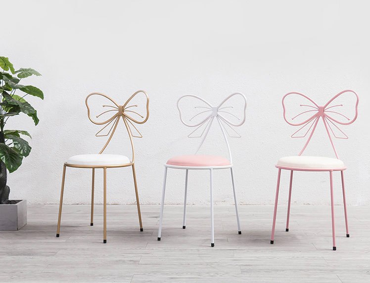 Butterfly Back Modern Velvet Dining Chairs For Makeup High Temperature Painting