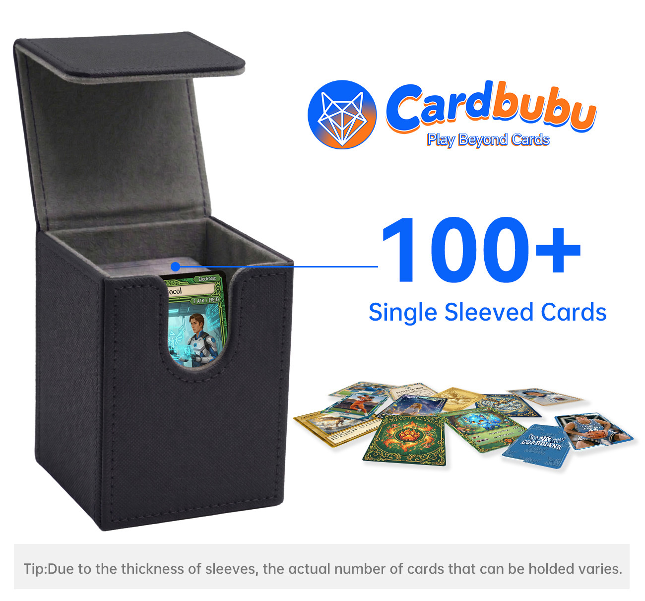 4.13in leather deck holder YuGiOh 100 Toploding pokemon tcg deck box