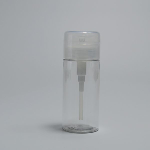 100ml PET Collar Customized Press Push Down Dispenser Bottle for Make Up Remover