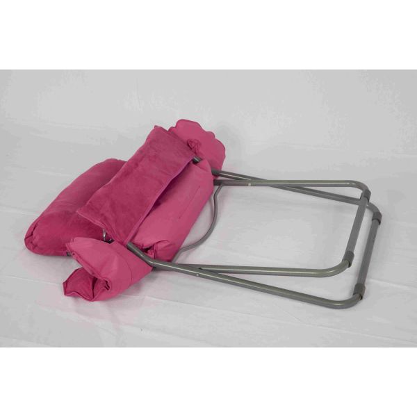 Kids Rose Red Leisure Metal Folding Chairs With Heavy Duty Polyester Fabric