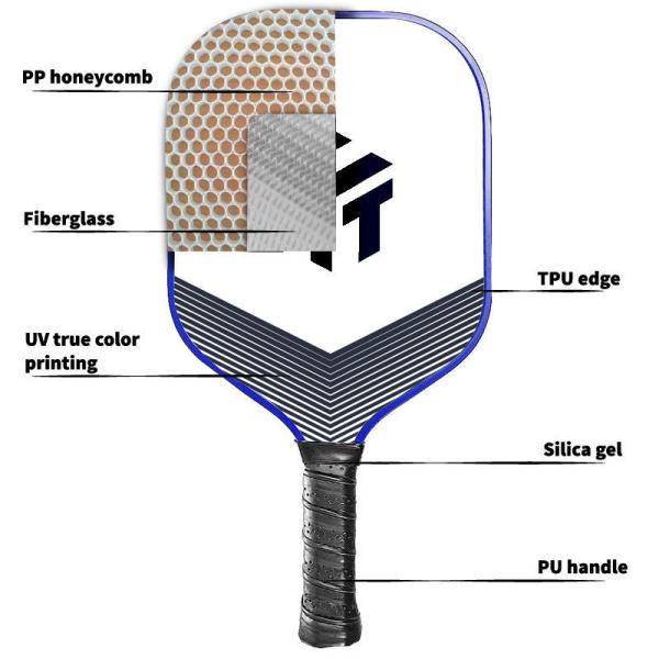 Mode personnalisé USAPA Approuvé 16mm Fibre de verre Pickleball Racket Set commande aujourd'hui