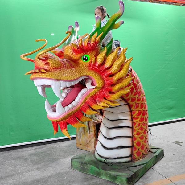 Diseño interactivo de paseo de dragón chino animatrónico personalizado y realista
