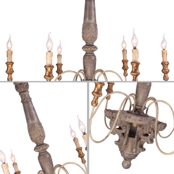 Rustic Neutral wood chandelier for Home Hotel (WH-CI-35)