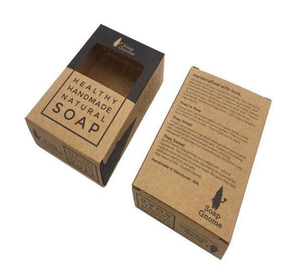 Custom Logo Printed Kraft Paper Soap Packaging Box FSC Approval