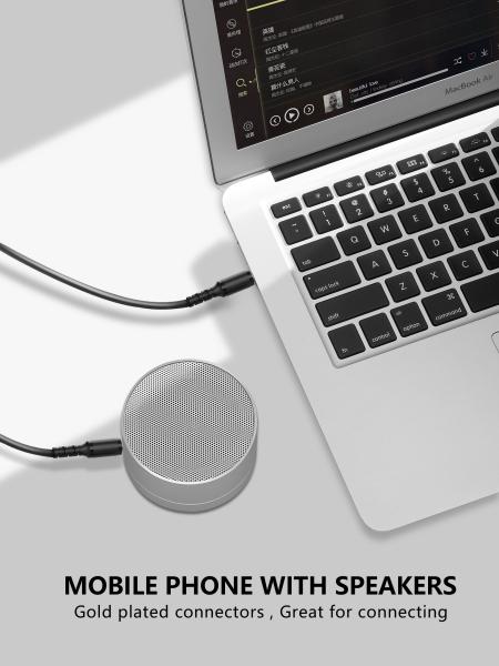 homem de 3.5mm a compatível livre do emaranhado auxiliar estereofônico masculino do cabo 3ft 1m com telefone 2018 do fones de ouvido