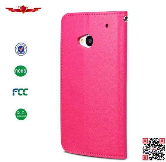Wholesale 100% Quality Guaranteed PU Flip Wallet Leather Cover Cases For HTC ONE M7