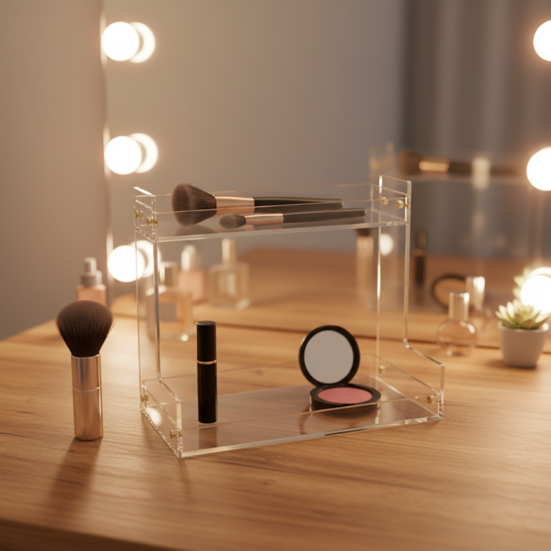 Hot Selling Premium Double-Layer Acrylic Organizer Transparent Creative Rack for Desktop Skincare Bathroom