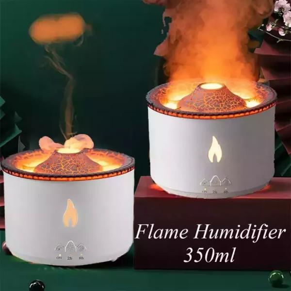 1 Sample Ok Volcano Flame Humidifier Led Color Flame Effect Ultrasonic Aroma Oil Diffuser For Hotel Home Dropshipping