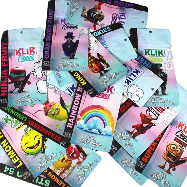 Vape Packaging Soft Touch Mylar Bags Food Grade Smell Proof Zipper Heat Sealed