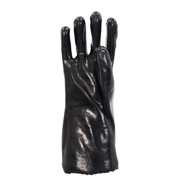Industrial Smooth PVC Coated Chemical Gloves 35cm Long With Soft Cotton Inner