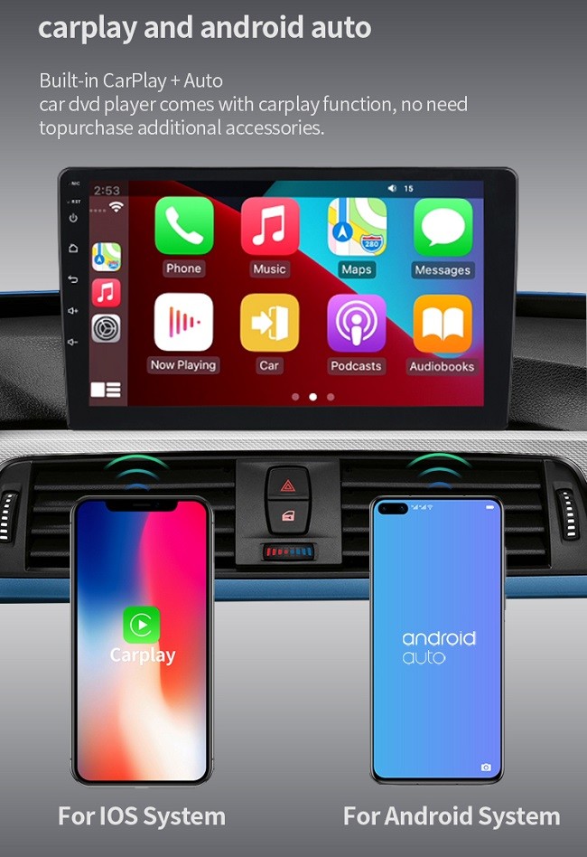 9 дюймовый 2din Android Car Radio Авто Carplay Screen Car DVD Player для Apple Carplay Стерео Android Car Radio Авто