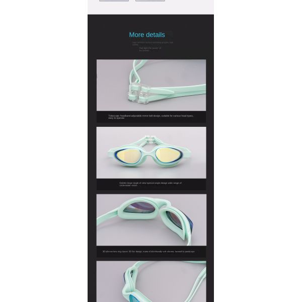 Customized Swimming Goggles Adult Goggles With Anti-fog And Wide View Silicone Lens Electronic myopia