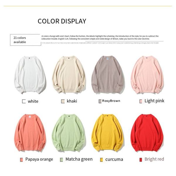 Custom 300g Double-sided Knitted Crew-neck Men's Hoodies Sweatshirts for Winter Health