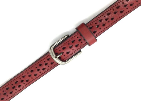 2.2 CM Punched Womens Genuine Leather Belt Holes In Water - Dropped With Alloy Pin Buckle